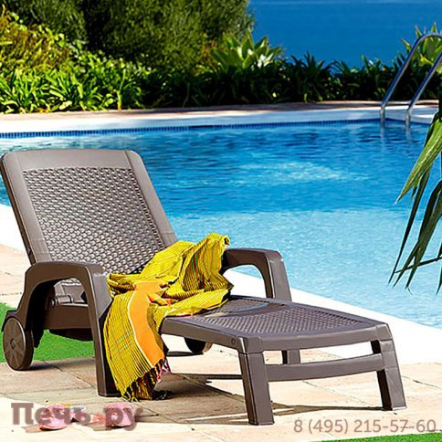 Шезлонг Gardeck B:rattan MIAMI складной, коричневый (дисконт) фото 3