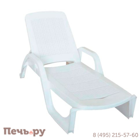 Шезлонг Gardeck B:rattan NILO стопирующийся, белый фото