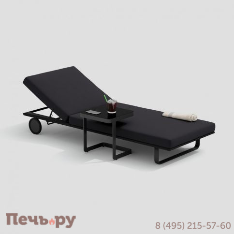 Шезлонг COSTA на колесах антрацит - каркас карбон фото