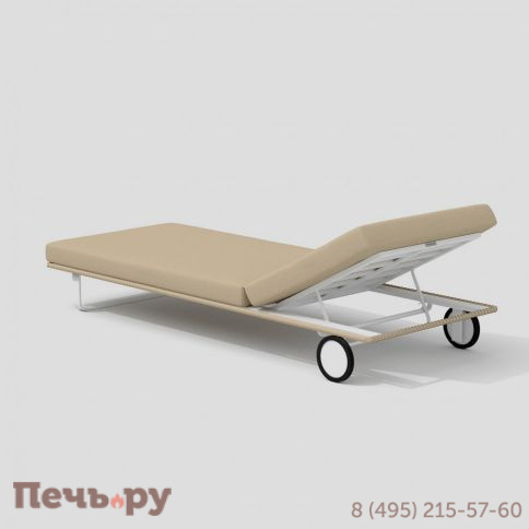 Шезлонг COSTA на колесах бежевый - белый каркас фото 8