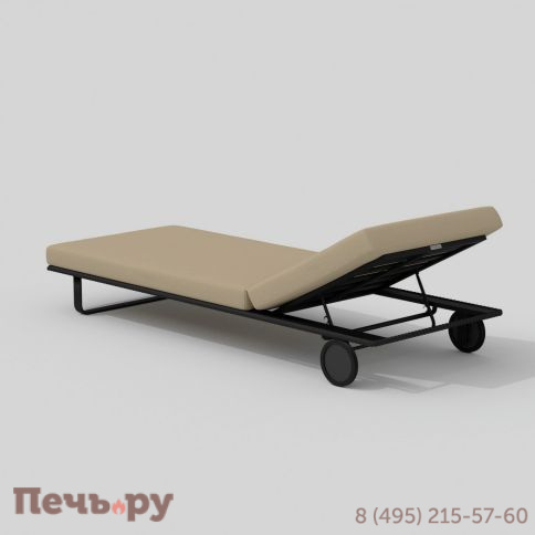 Шезлонг COSTA на колесах бежевый - каркас карбон фото 7