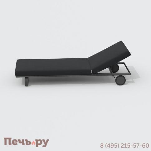 Шезлонг COSTA на колесах черный - каркас карбон фото 6