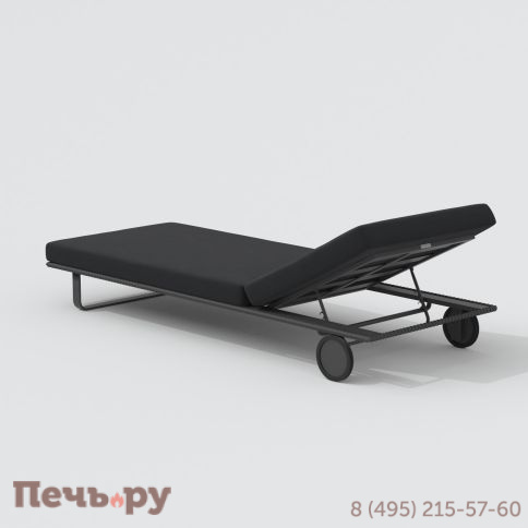 Шезлонг COSTA на колесах черный - каркас карбон фото 7