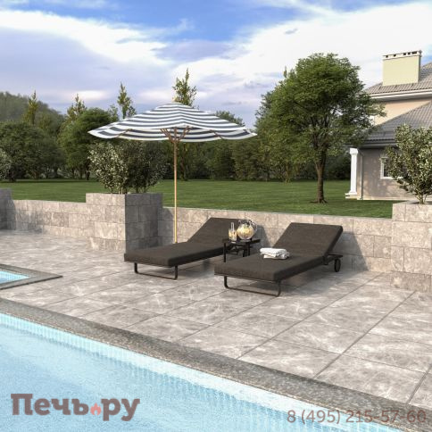 Шезлонг COSTA на колесах маренго - каркас карбон фото 3