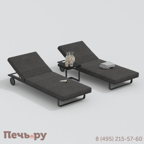 Шезлонг COSTA на колесах маренго - каркас карбон фото 4