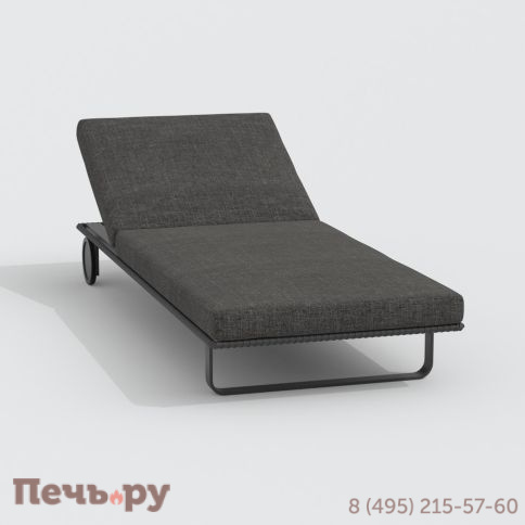 Шезлонг COSTA на колесах маренго - каркас карбон фото 5