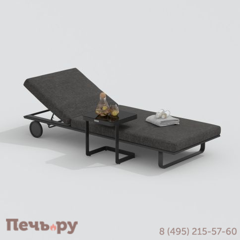 Шезлонг COSTA на колесах маренго - каркас карбон фото