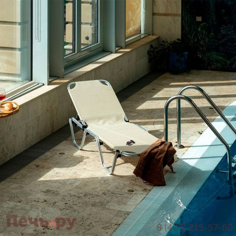 Шезлонг Gardeck Dias алюминиевый, бежевый фото 17