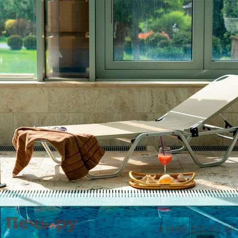 Шезлонг Gardeck Dias алюминиевый, бежевый фото 18