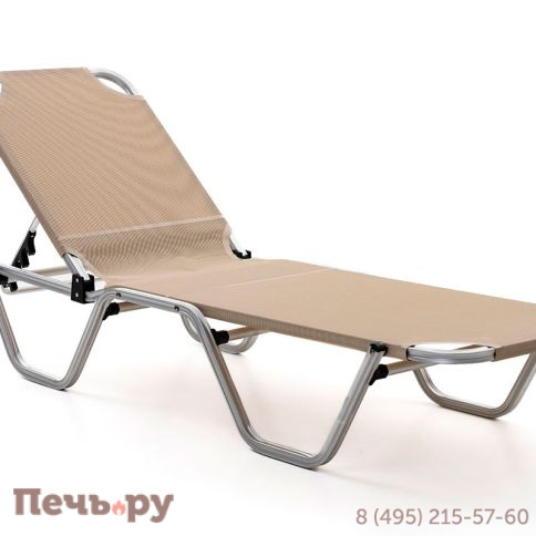 Шезлонг Gardeck Dias алюминиевый, бежевый фото 2