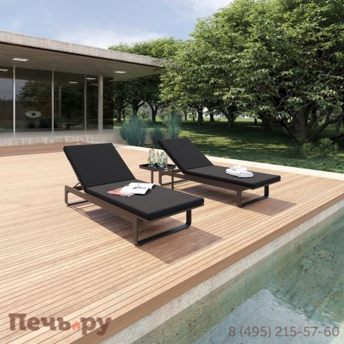 Шезлонг LETTO черный - каркас карбон фото 2