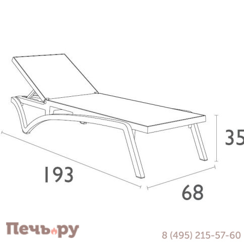 Шезлонг-лежак пластиковый Pacific 234/089-2122 фото 2