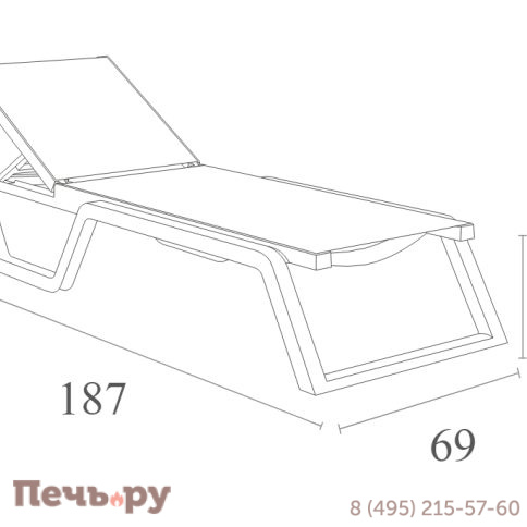 Шезлонг-лежак пластиковый Rio 234/082-2392 фото 2
