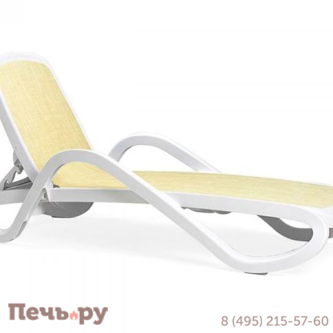 Шезлонг Gardeck Nardi Alfa с подлокотниками, бело-бежевый фото