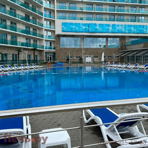 Шезлонг Gardeck Nardi Alfa с подлокотниками, бело-синий фото 7