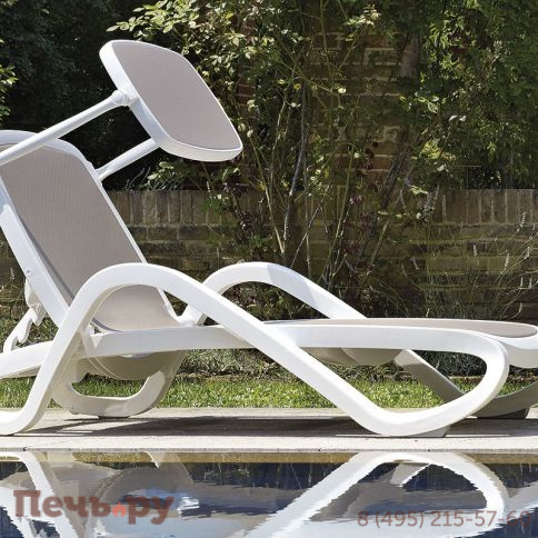 Шезлонг Gardeck Nardi Alfa с подлокотниками, белый-тортора фото 8