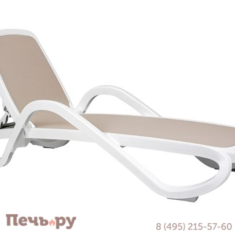 Шезлонг Gardeck Nardi Alfa с подлокотниками, белый-тортора фото