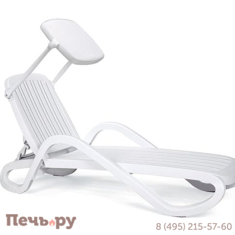 Шезлонг Gardeck Nardi Eden с подлокотниками, белый фото 2