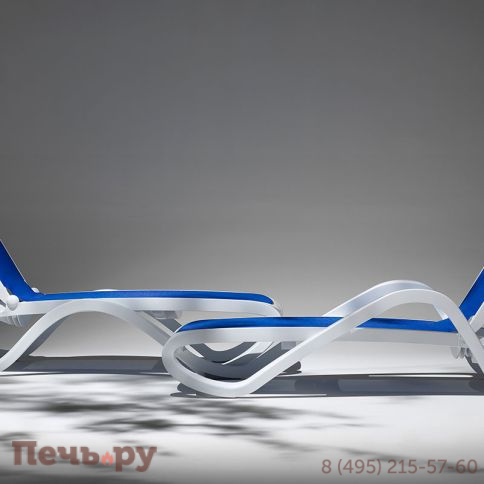 Шезлонг Gardeck Nardi Omega без подлокотников, бело-синий фото 8