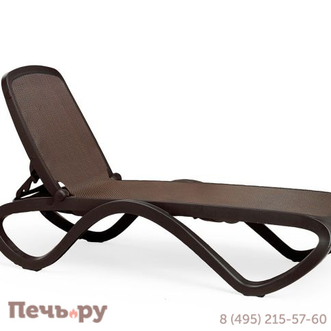 Шезлонг Gardeck Nardi Omega без подлокотников, коричневый-кофе фото