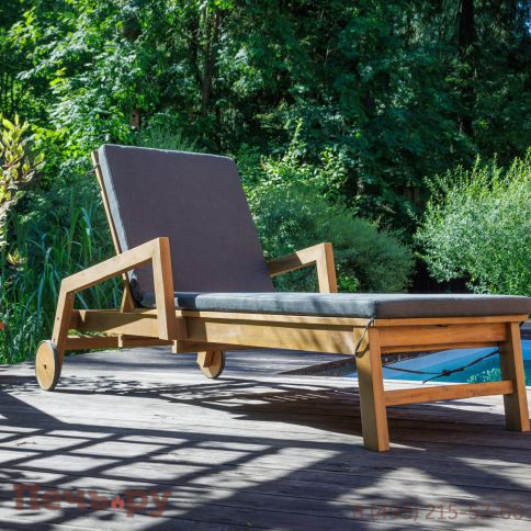 Шезлонг Royal Family PAOLO на колесиках из акации(teaklook) фото 2