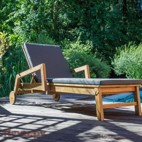 Шезлонг Royal Family PAOLO на колесиках из акации(teaklook) фото 3