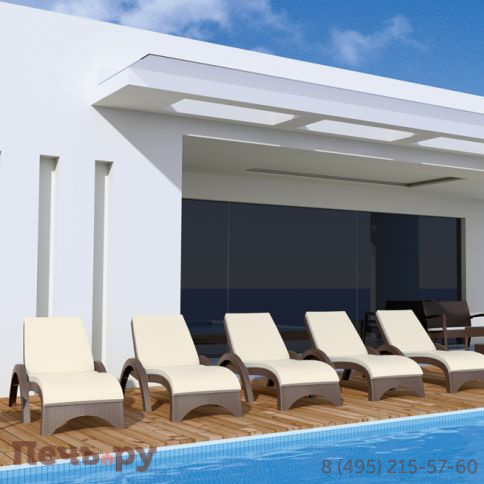 Шезлонг пластиковый с матрасом GS 1009 (Fiji) 234/GS1009/1/BROWN фото 9