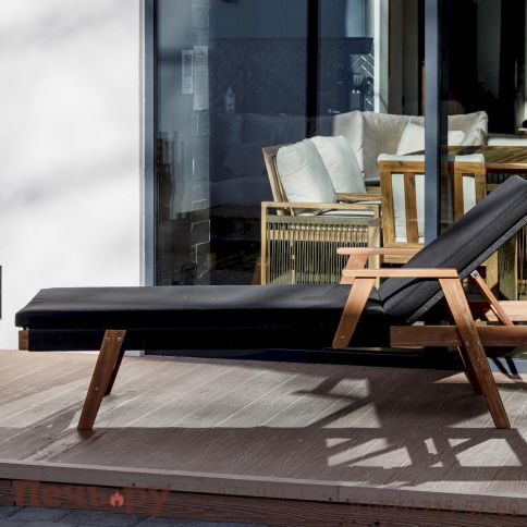 Шезлонг Royal Family Michelle Sunlounge с черной подушкой фото 3