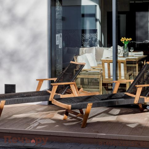 Шезлонг Royal Family Michelle Sunlounge с черной подушкой фото 5