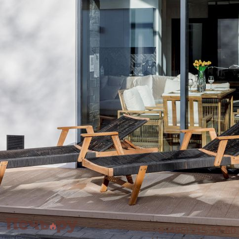 Шезлонг Royal Family Michelle Sunlounge с черной подушкой фото 6