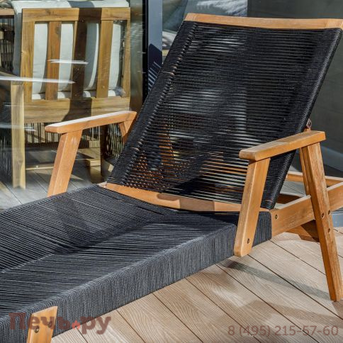 Шезлонг Royal Family Michelle Sunlounge с черной подушкой фото 8