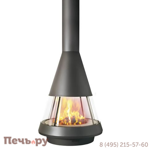 Стальной камин Hergom Mallorca со стеклом фото 2