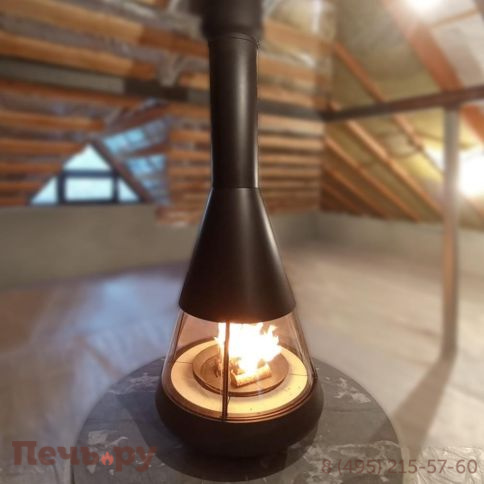 Стальной камин Hergom Mallorca со стеклом фото 7