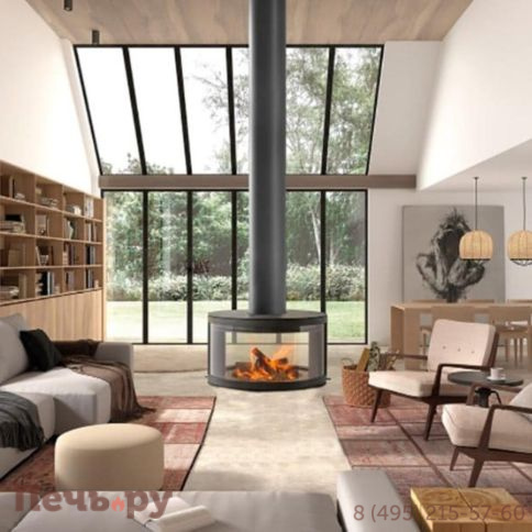 Стальной камин Rocal Ronde Central подвесной фото 2