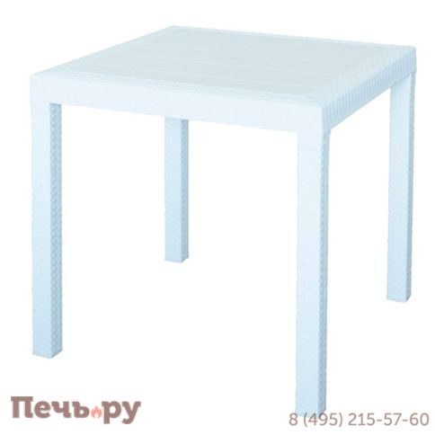 Стол Gardeck B:rattan Dallas 800*800мм, белый фото