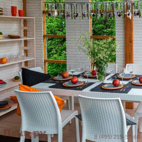 Стол Gardeck B:rattan Houston 1500*900мм, белый фото 12