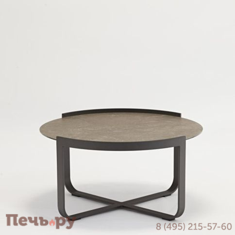 Стол кофейный Brafritid Boden антрацит/коричневый, алюминий/закаленное стекло с керамической печатью фото 8