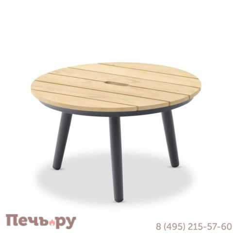 Стол кофейный Brafritid Marine 1 антрацит/натуральный, алюминий/тик фото