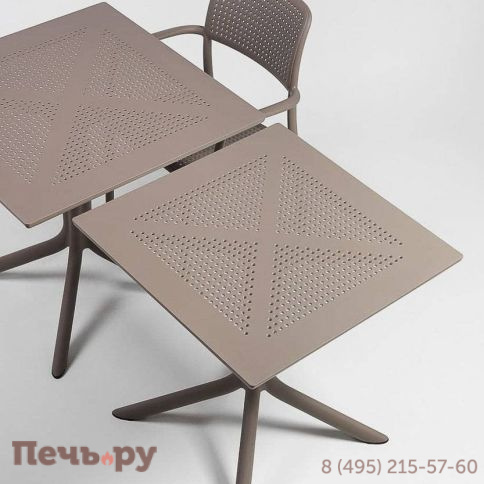 Стол пластиковый обеденный Gardeck Nardi Clip 80, тортора фото 11