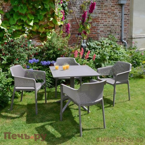 Стол пластиковый обеденный Gardeck Nardi Clip 80, тортора фото 4