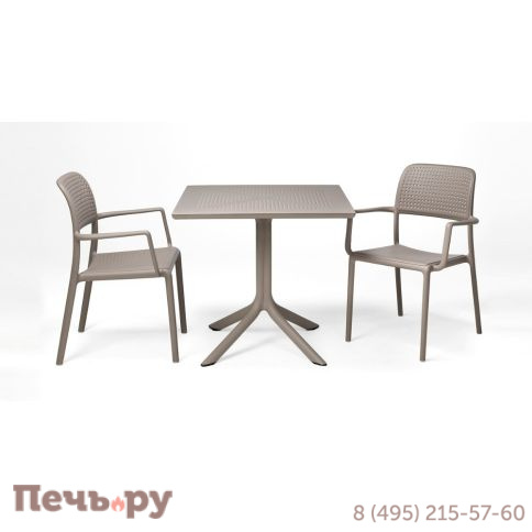 Стол пластиковый обеденный Gardeck Nardi Clip 80, тортора фото 6