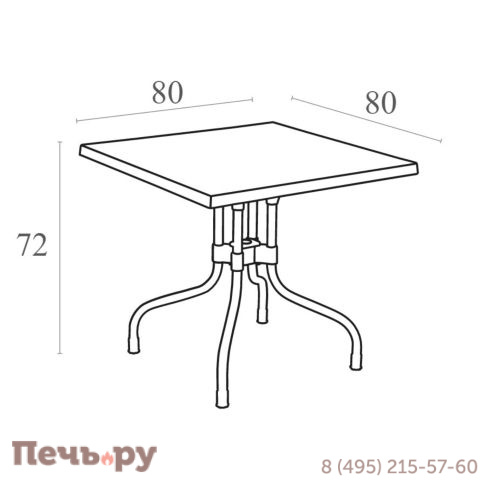 Стол пластиковый плетеный Siesta Contract Forza Rattan 80 фото 8