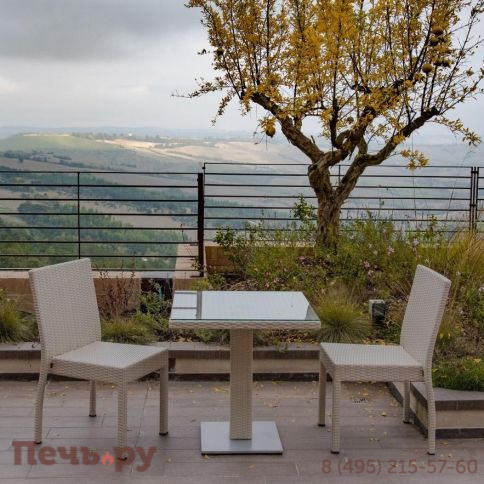 Стол плетеный со стеклом RosaDesign Spritz фото