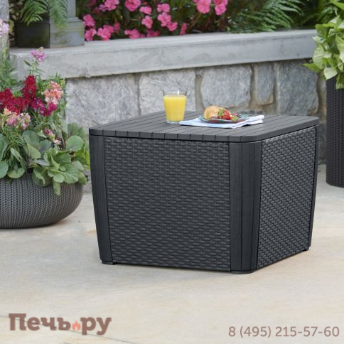Стол-сундук Лузон Плюс (Luzon Plus Flat Wicker), графит фото 3