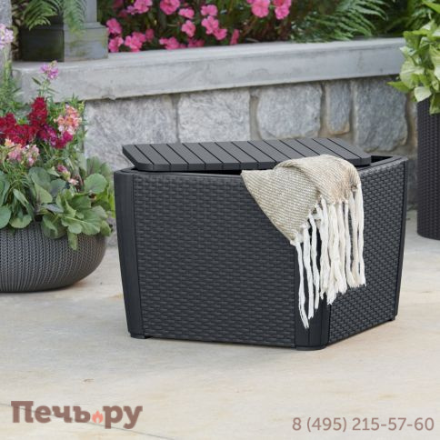 Стол-сундук Лузон Плюс (Luzon Plus Flat Wicker), графит фото 8