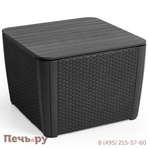 Стол-сундук Лузон Плюс (Luzon Plus Flat Wicker), графит фото