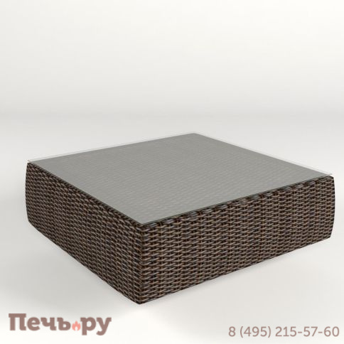 Столик кофейный со стеклом Rotang Lux 5мм Малага фото