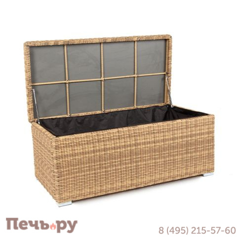Сундук 4SiS Порту водонепроницаемый из искусственного ротанга, цвет соломенный фото 9