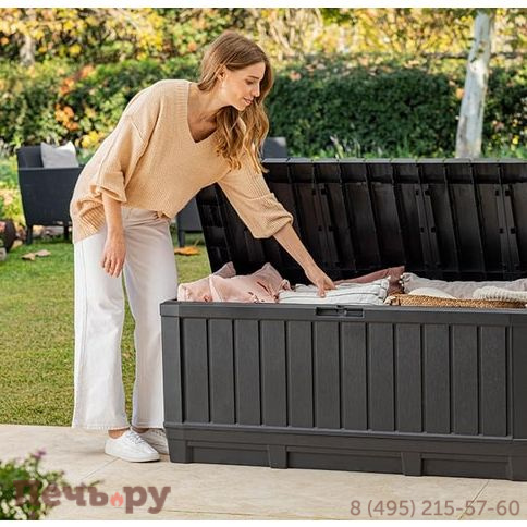 Сундук Keter Кенвуд (KENTWOOD STORAGE BOX) 350л, графит фото 4