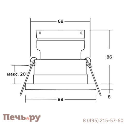 Светильник Licht-2000 Hotspot для хамамов и саун c LED лампой и кабелем фото 4